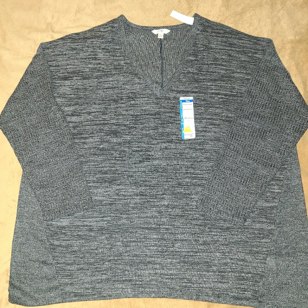 Terra&Sky Women V Neck Thermal Top